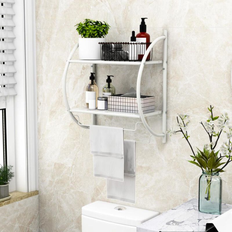 Hivvago Wall Mounted 2-Tier Bathroom Towel Rack with 2 Towel Bars
