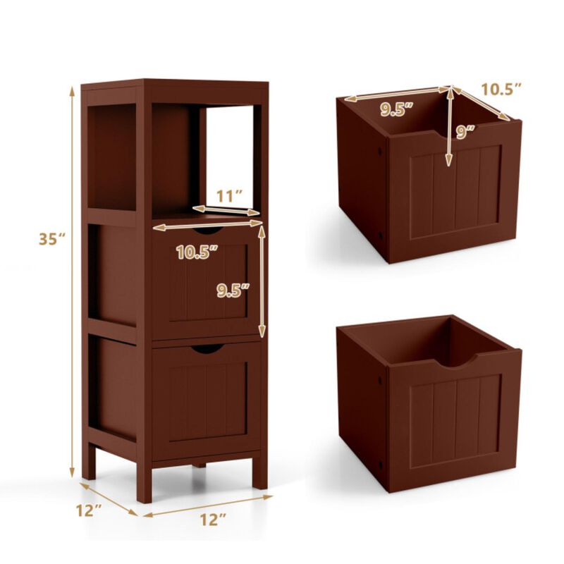 Hivvago Freestanding Storage Cabinet with 2 Removable Drawers for Bathroom