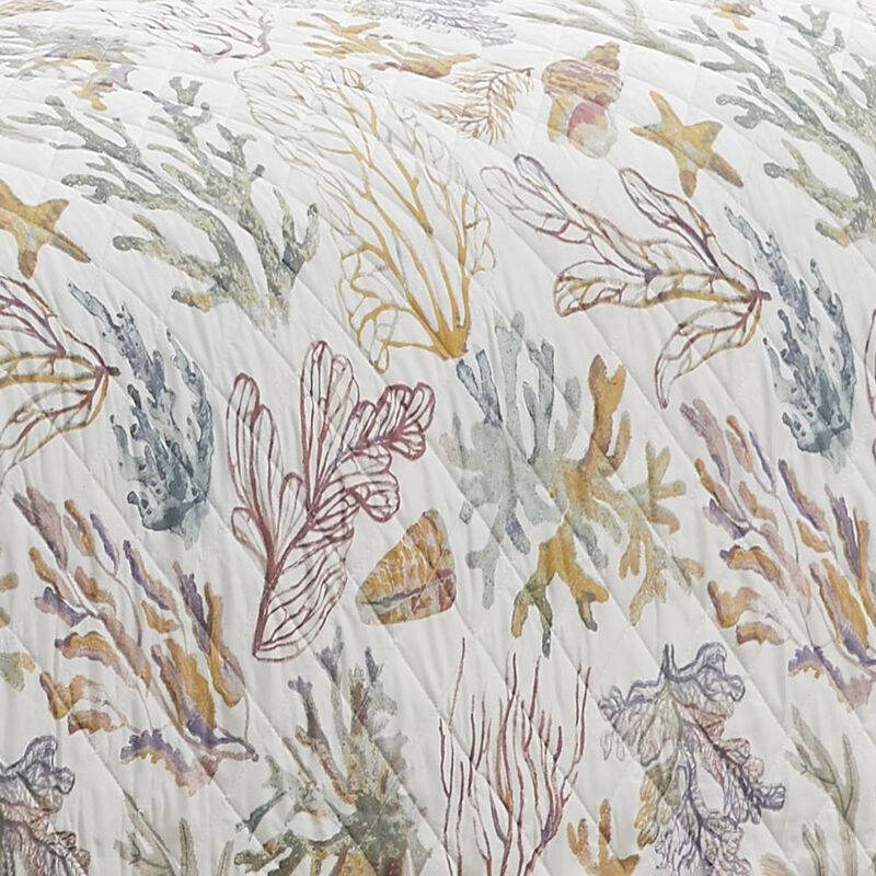 RT Designers Collection Melrose Mystic 3-Pieces Elegant Stitched Quilt Set OB Queen Multicolor