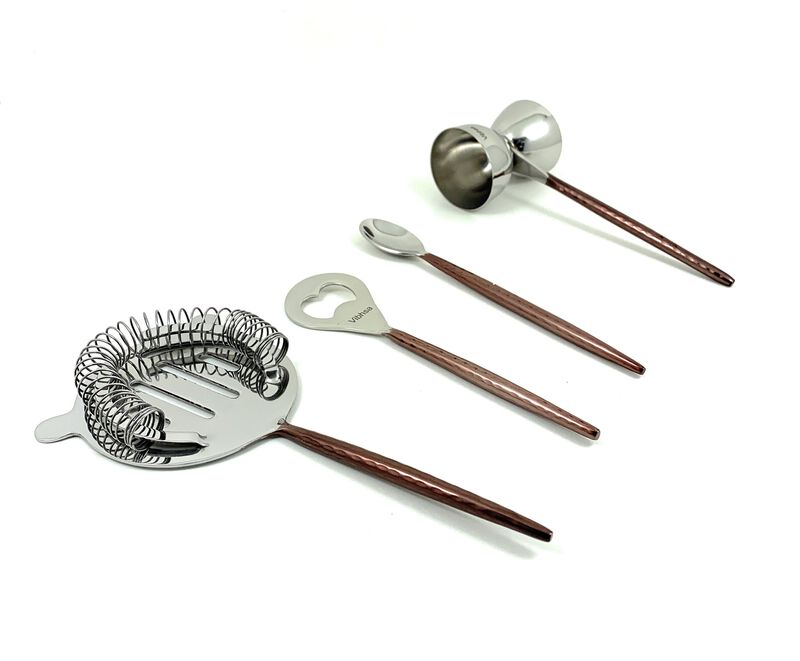 Brown Bar Tools Accessories et of 4 Hammered