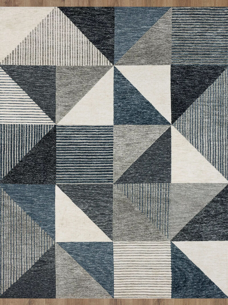 Bowen By Drew & Jonathan Home Oblique Blue 8' X 10' Rug