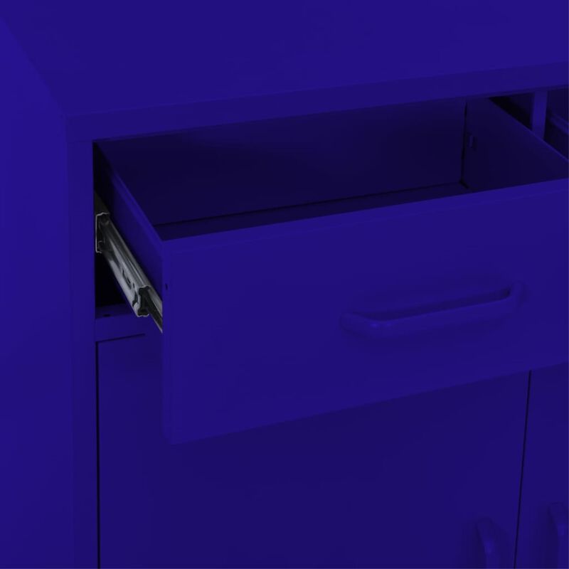 vidaXL Storage Cabinet Navy Blue 31.5"x13.8"x40" Steel