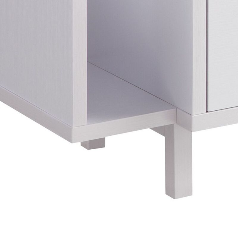Jett 47 Inch TV Media Entertainment Console, 2 Drawers, 2 Shelves, White-Benzara