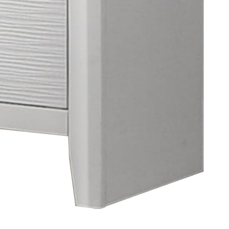 Eve 24 Inch Nightstand, 2 Drawers, Metal Knobs, Modern White Wood - Benzara