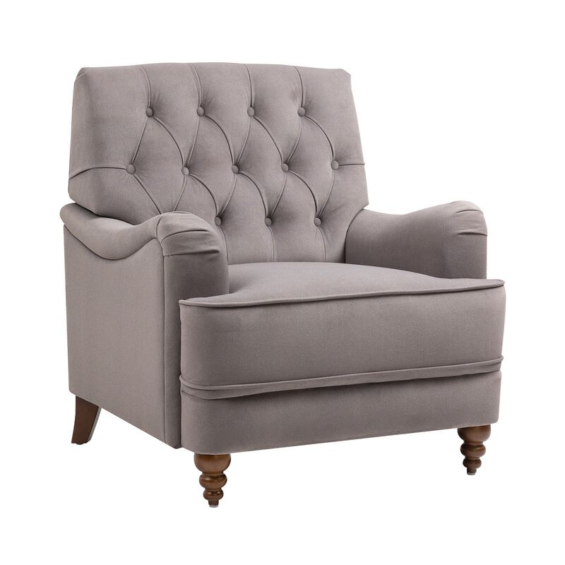 MONDAWE Ergonomic High-End Fabric Accent Recliner Chair with Rubber Wooden Legs and Armrests