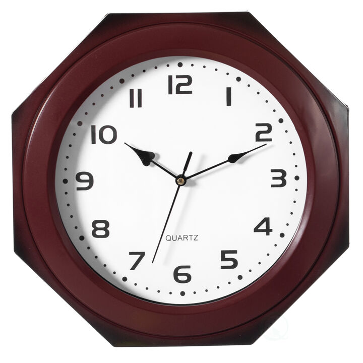 Clockswise Decorative Extra Large Modern Brown Wall Clock with Black Metal Frame on Rectangular Wood Board, Battery Operated Silent. 20" Dia, for Dining Living Kitchen Bedroom Office Restaurant bar
