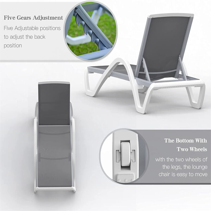 Adjustable Aluminum Patio Chaise Lounge Chair