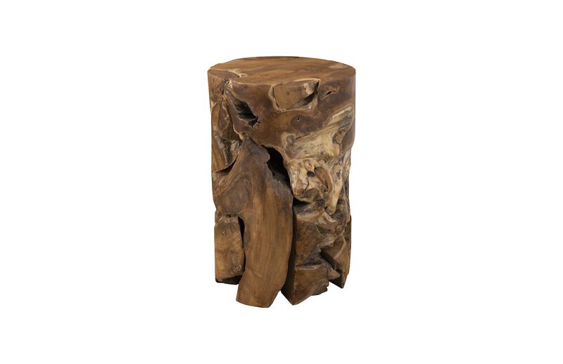 Teak Chunk Round Side Table