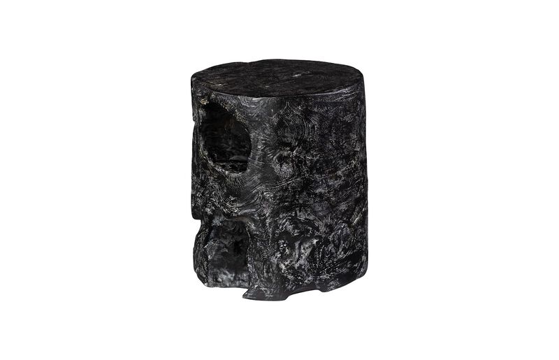 Black Wash Round Stool
