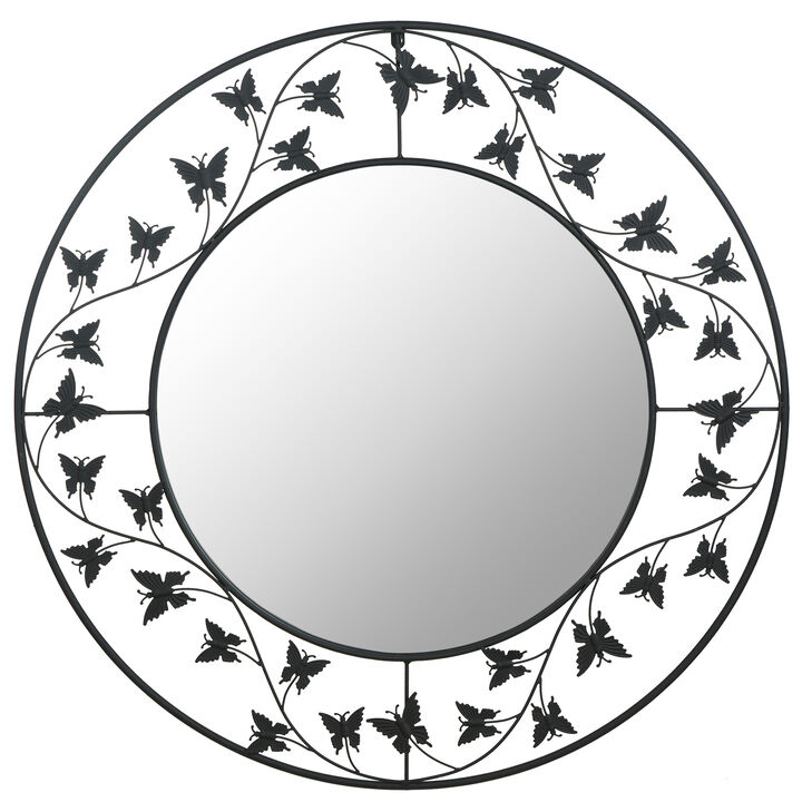 Matte Black Metal Wall Mirror