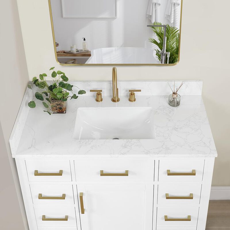 Altair 42 Single Bathroom Vanity in White without Mirror