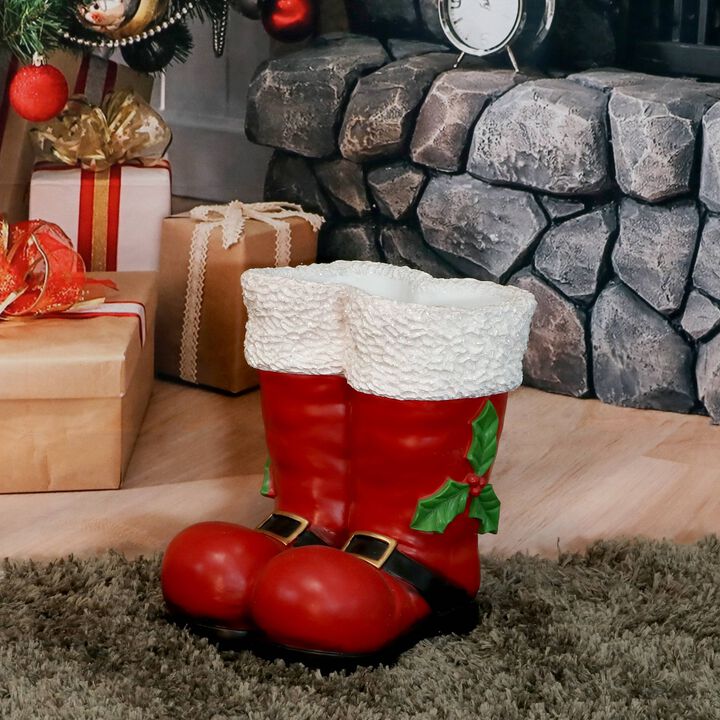 Sunnydaze Santa Boots Indoor and Outdoor Christmas Statue - 13 in