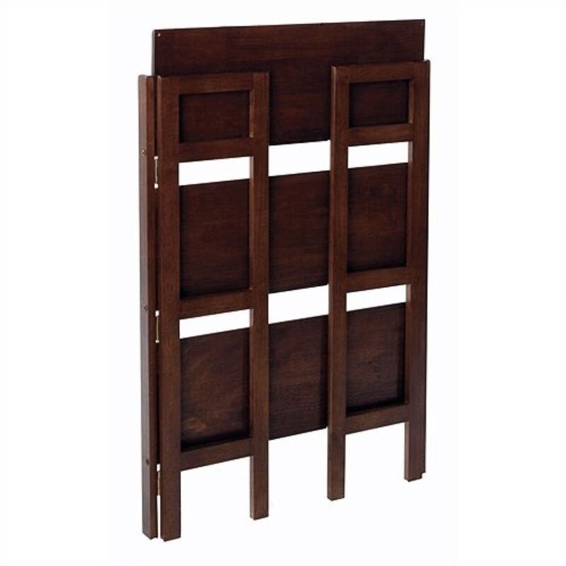 Hivvago 3-Shelf Stackable Folding Bookcase in Distressed Walnut Finish
