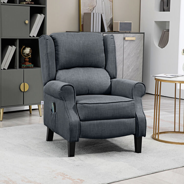Relaxing Fabric Heated Massage Chair Vibrating Recliner Sofa With Remote Control