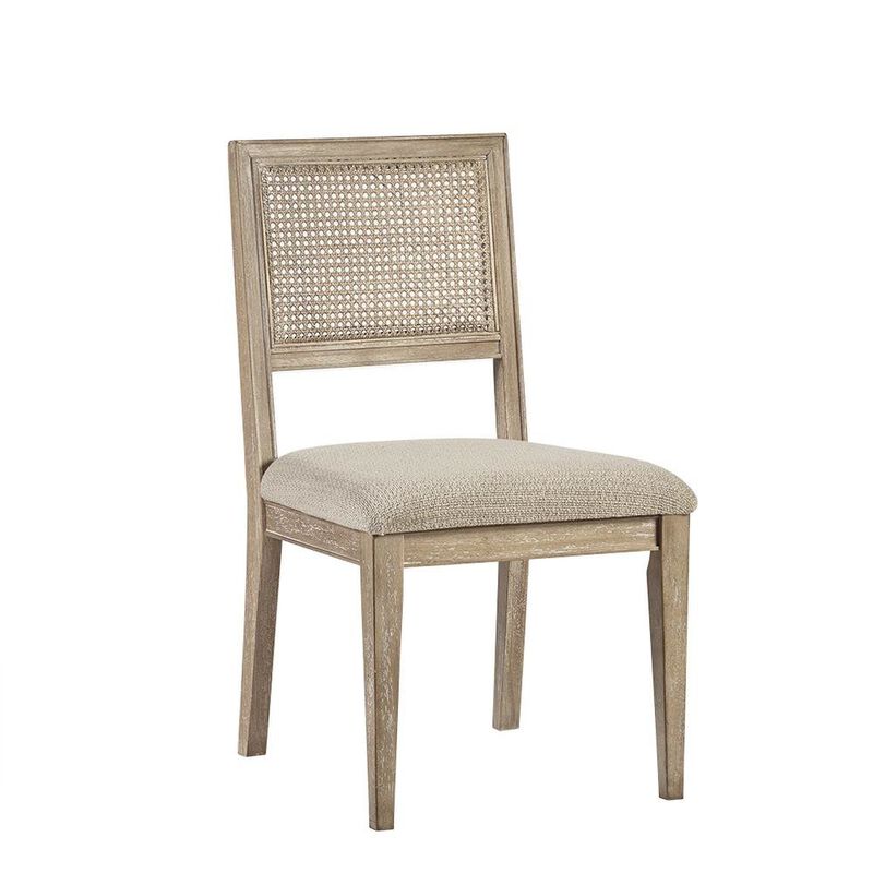 Starlight Canyon Home Set of 2 Brown Dining Chairs with Cane Back and Upholstered Seat