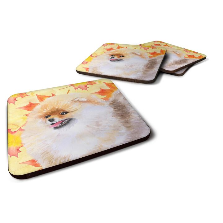 Caroline's Treasures Pomeranian Fall Decorative coasters, Multicolor