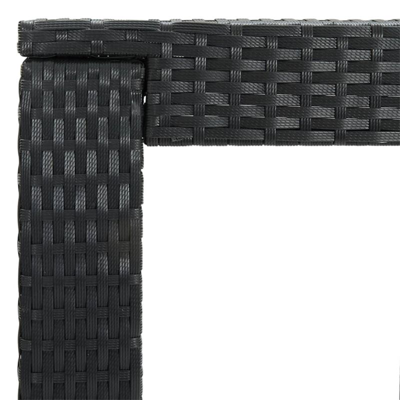 vidaXL Garden Bar Table Black 23.8"x23.8"x43.5" Poly Rattan
