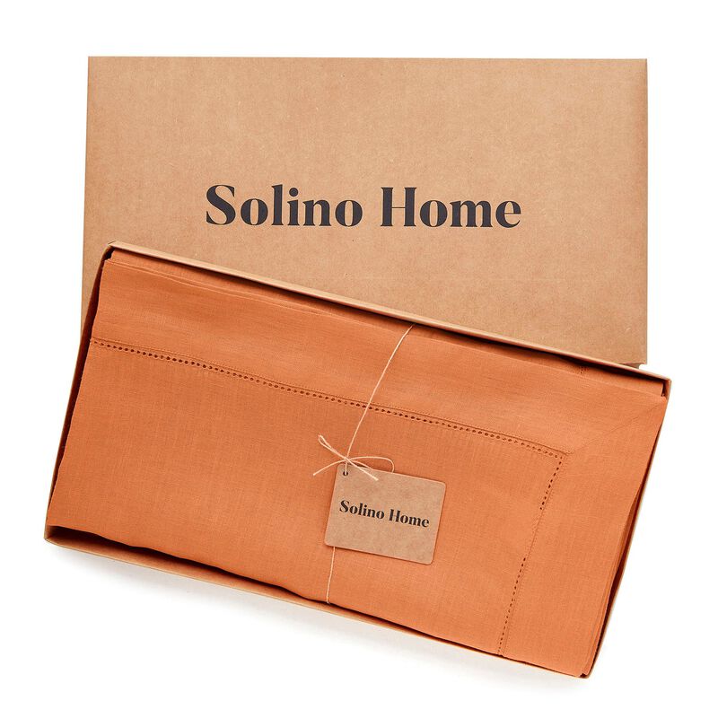 Solino Home 100% Pure Linen Tablecloth | Classic Hemstitch