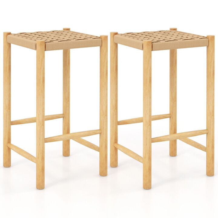 26 Inch Dining Bar Stool Set of 2-Natural 26 Inch Dining Bar Stool Set of 2-Natural