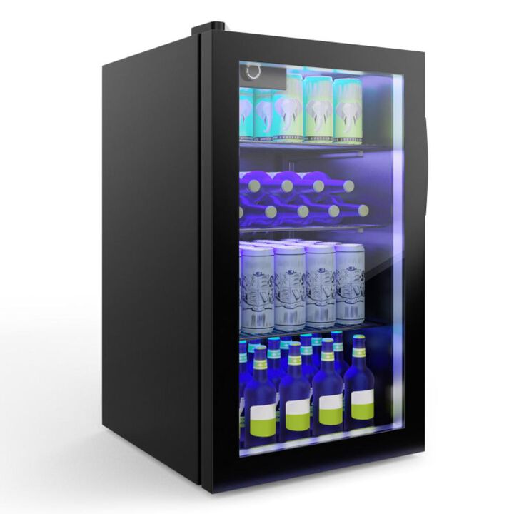 Hivvago 120 Can Beverage Mini Refrigerator with Glass Door Hivvago 120 Can Beverage Mini Refrigerator with Glass Door