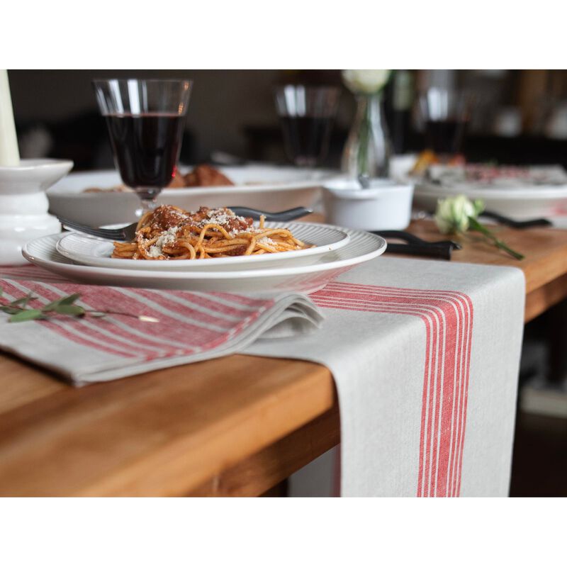 Solino Home 100% Pure Linen Table Runner | Farmhouse