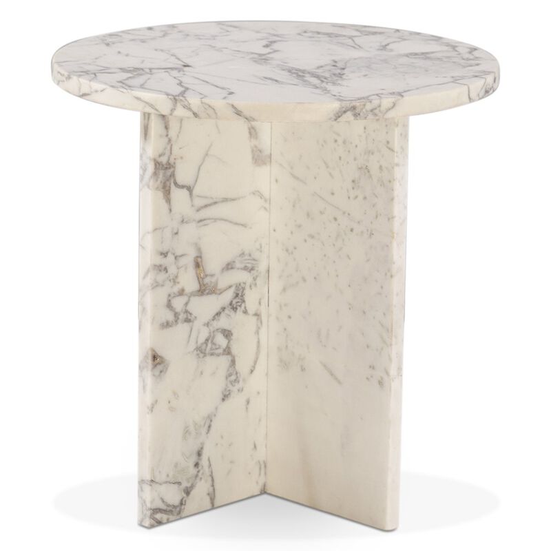 World Interiors Giza 20 Side Table in Alabaster Marble