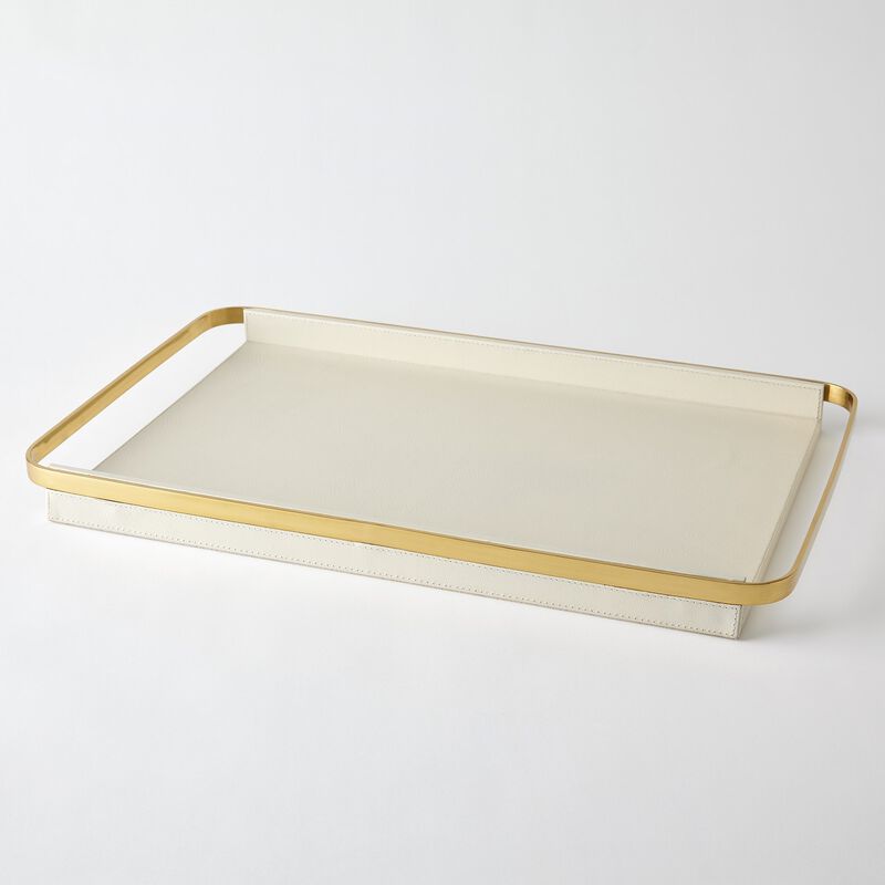 Avery Large Serving Tray in Milk
