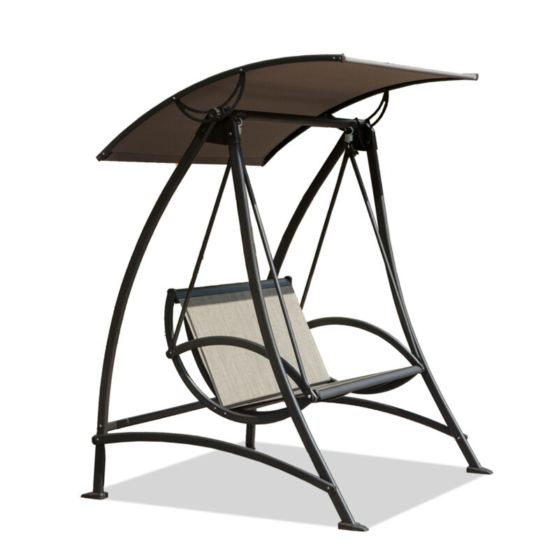 Adjustable Canopy Patio Swing with Steel Frame