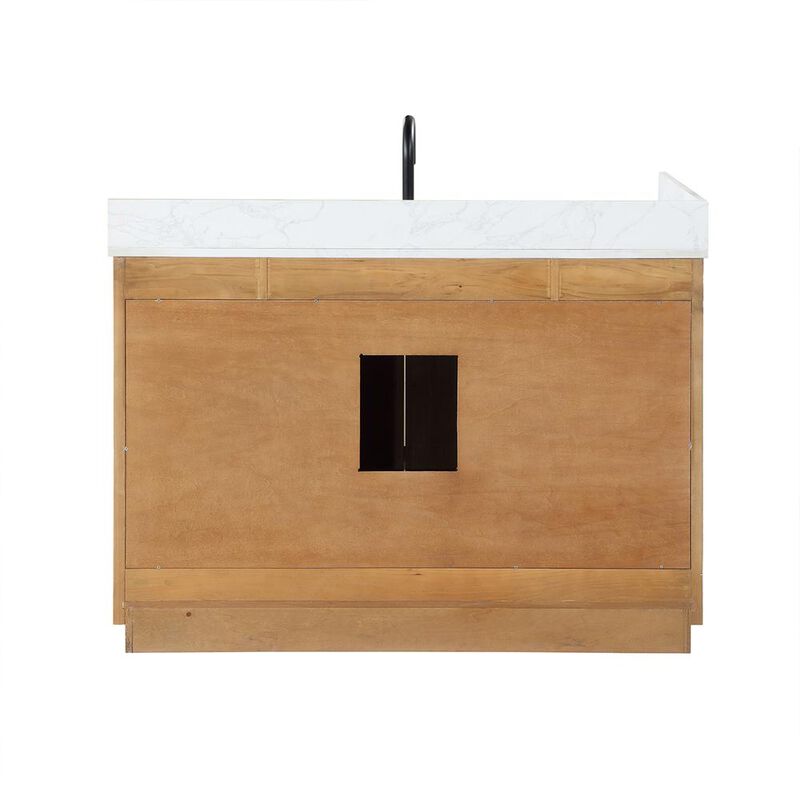 Altair 42 Single Bathroom Vanity in Light Brown without Mirror