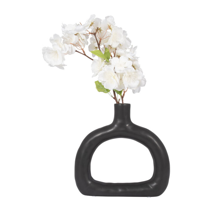 8" Ceramic Wide Cut-Out Vase