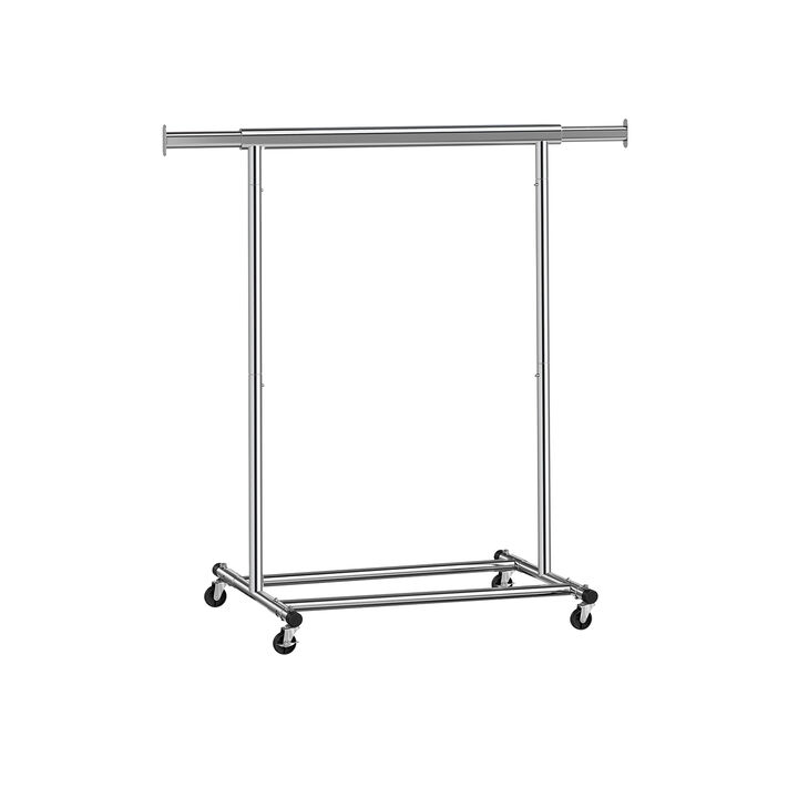 Heavy Duty Collapsible Clothes Rack on Wheels with Extendable Hanging Rail Heavy Duty Collapsible Clothes Rack on Wheels with Extendable Hanging Rail