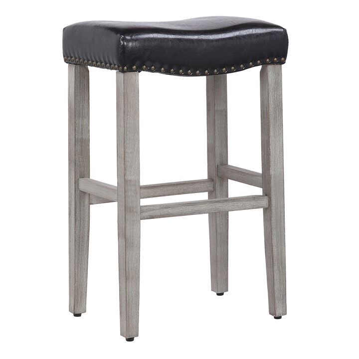 WestinTrends 29" Upholstered Backless Saddle Seat Bar Stool