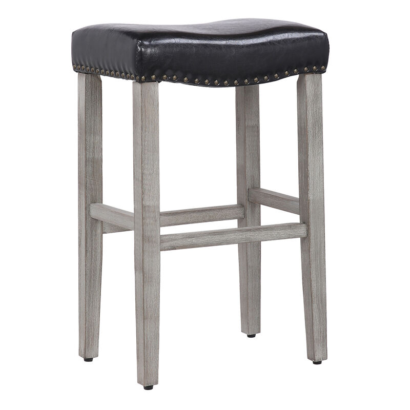 WestinTrends 29" Upholstered Backless Saddle Seat Bar Stool