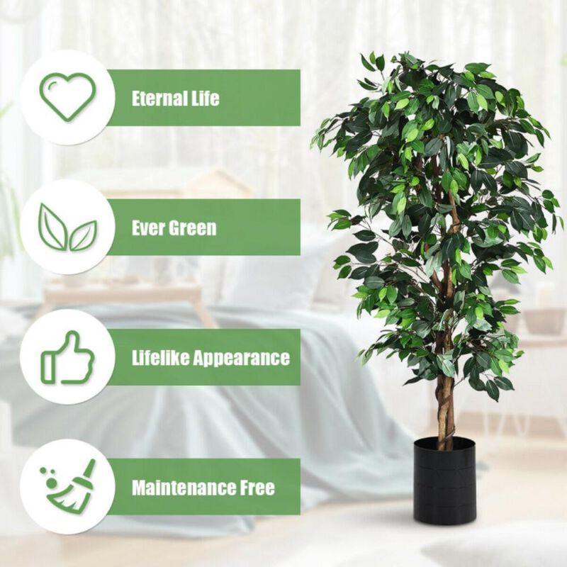 Hivvago 6 Feet Artificial Ficus Silk Tree