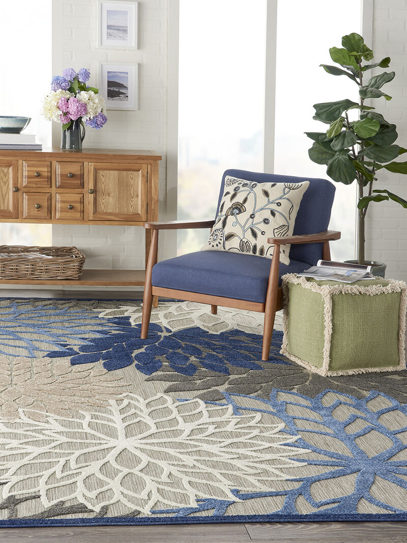 Aloha ALH05 Blue/Multicolor 6' x 9' Rug