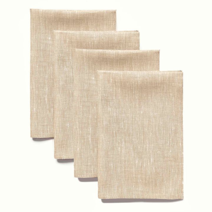 Solino Home 100% Pure Linen Dinner Napkins 20 x 20 Inch Set of 4 | Athena