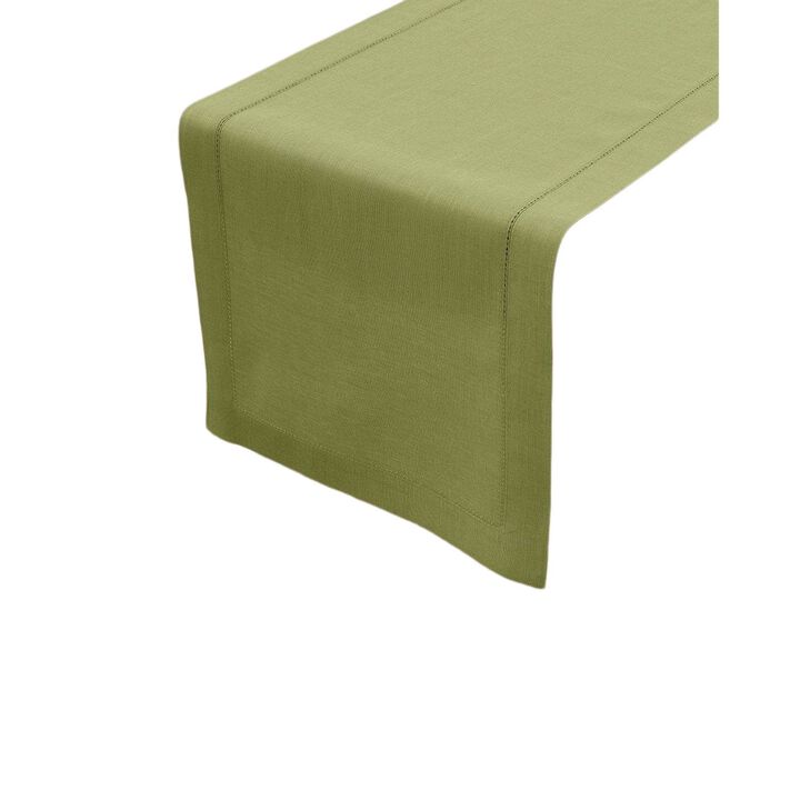 Solino Home 100% Pure Linen Table Runner | Classic Hemstitch for Thanksgiving, Christmas