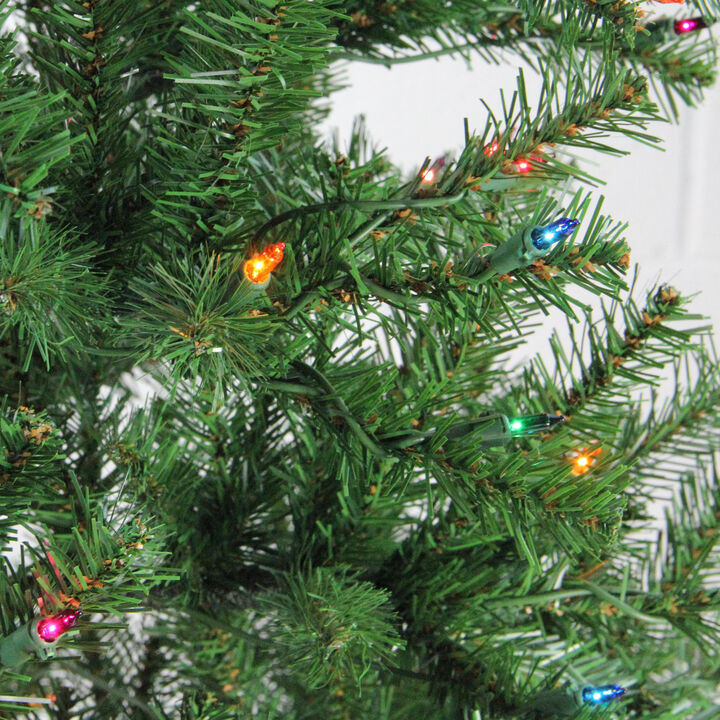 7' Pre-Lit Medium Vail Spruce Artificial Christmas Tree - Multi Lights