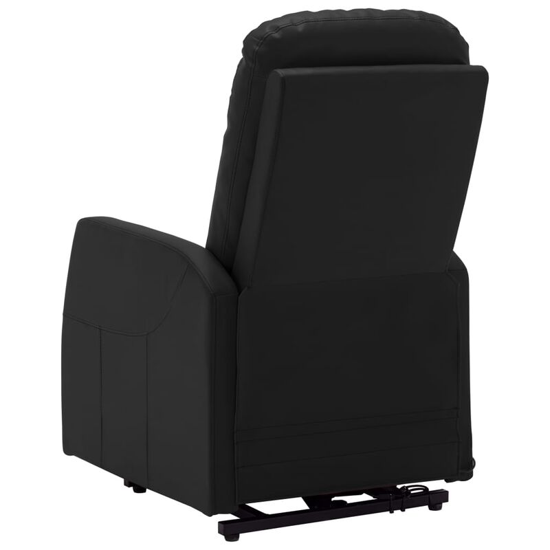 Power Lift Massage Recliner Black Faux Leather
