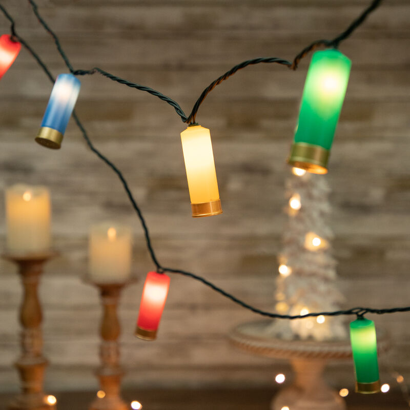 10ct Multi-Color Shotgun Shell Novelty Christmas Light Set  Clear Lights