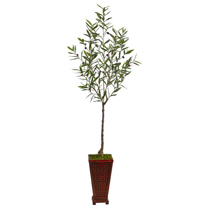 Hivvago 69 Inches Olive Artificial Tree in Decorative Planter Hivvago 69 Inches Olive Artificial Tree in Decorative Planter