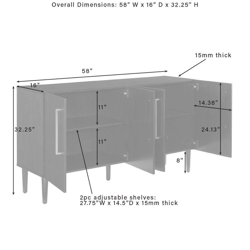 Crosley Furniture Everett Sideboard Matte Black