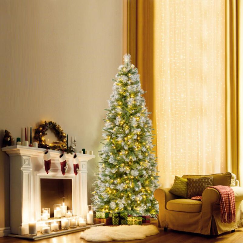Hivvago 6/7.5/9 FT Artificial Christmas Tree with Warm-White LED Lights