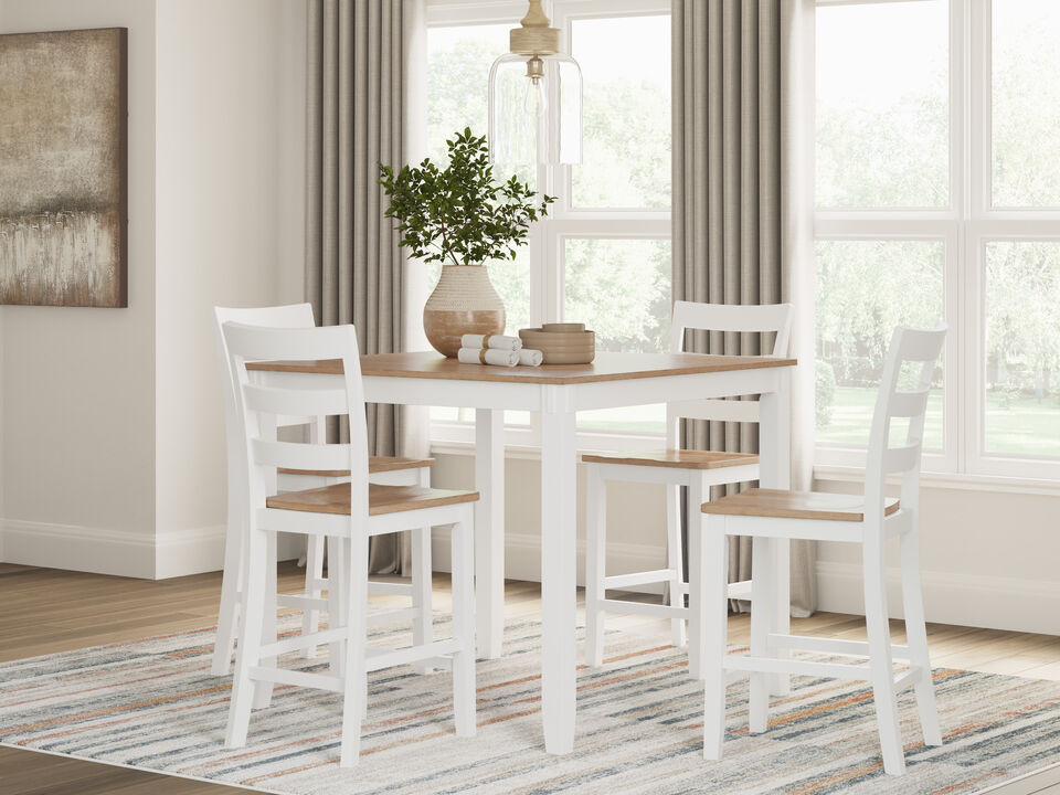 Gesthaven White 5-Piece Counter Height Dining Set