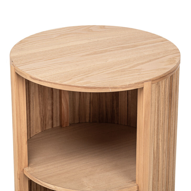 Bedside Table Night Stand Natural Wood