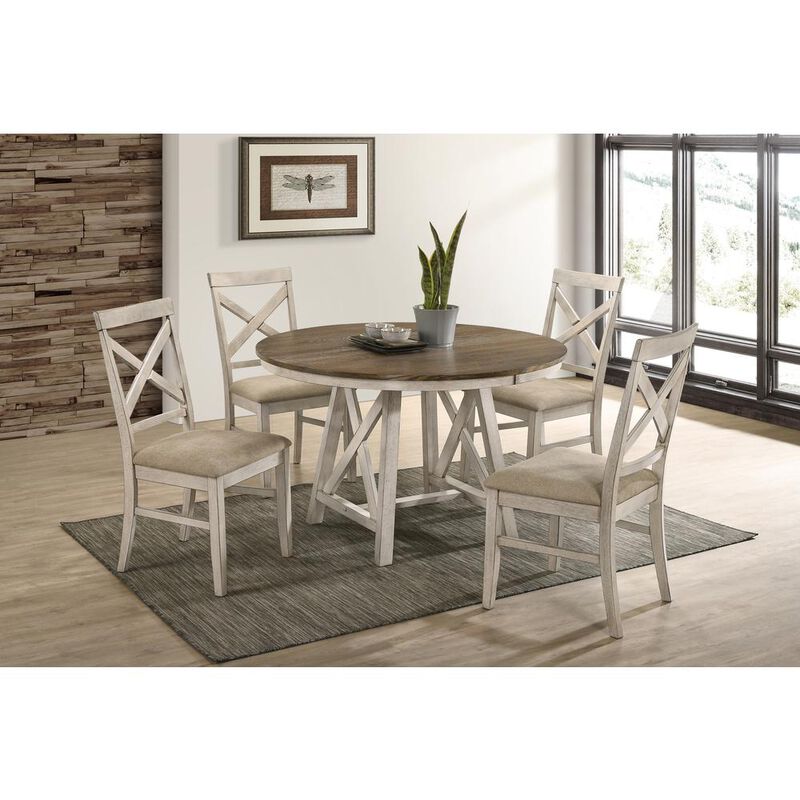 New Classic Furniture Somerset Round Table-Vintage White