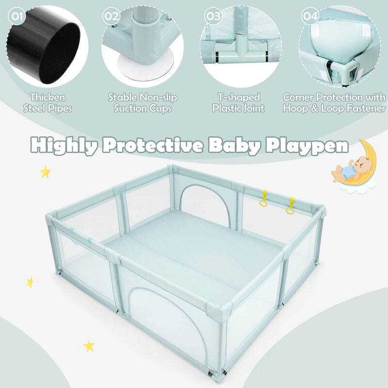 Large Infant Baby Playpen Safety Play Center Yard with 50 Ocean Balls