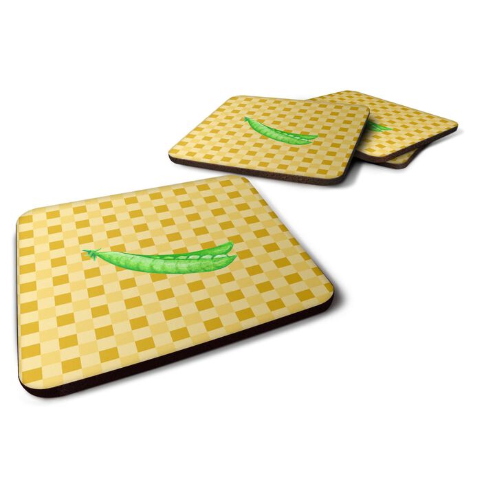 Caroline's Treasures Peas on Basketweave Decorative coasters, 3.5, Multicolor