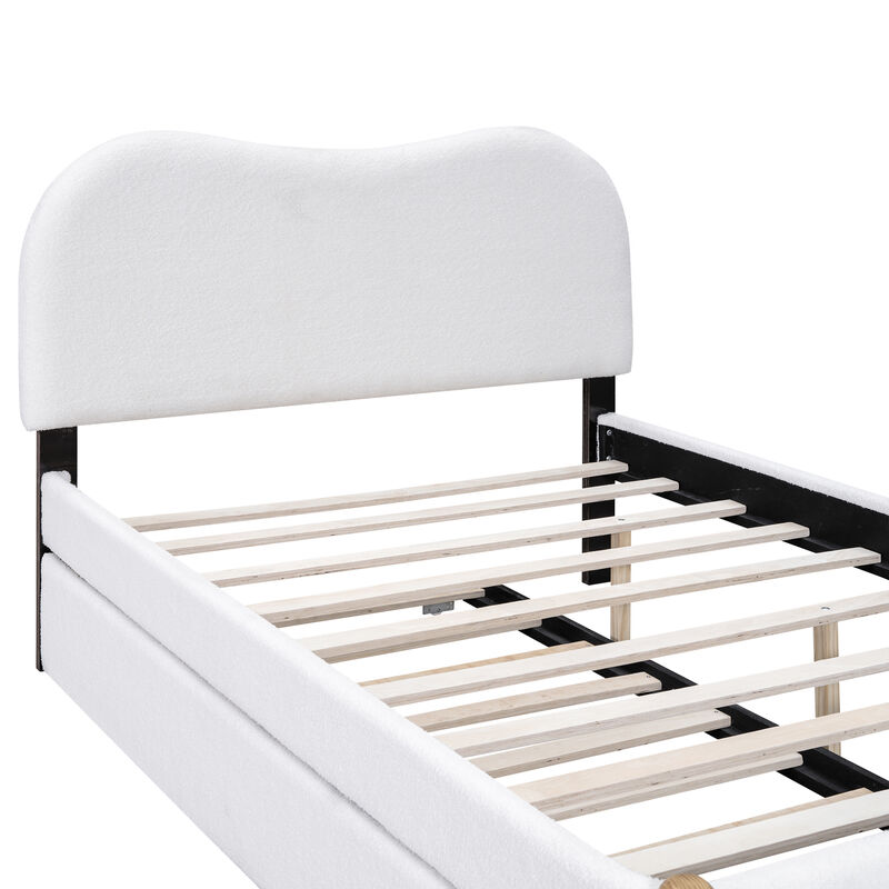 Merax Upholstered Platform Bed with Trundle