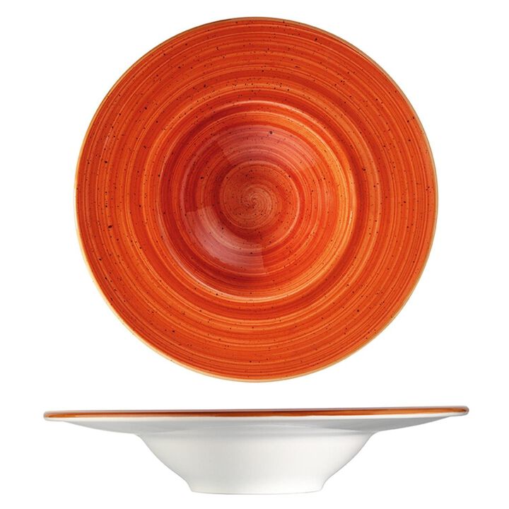 Terracota dia.11" h:2.5" 14 oz. Round Terracotta Porcelain Bowl (Set of 2)